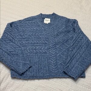 Abercrombie & Fitch Blue Cable Knit Sweater